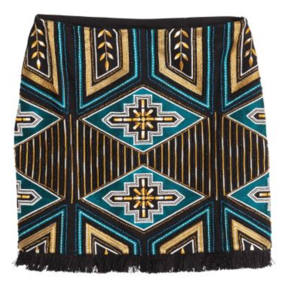 Size 4 H&M beaded fringed mini skirt - Picture 11 of 12